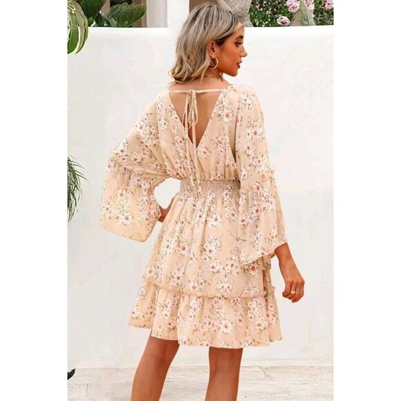 NWT Jolly Code Women’s Floral Mini Dress Batwing Sleeve Shirt Dress Size XL - Picture 2 of 5